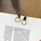Irregular Alloy Hoop Dangle Earring 1 Pair - Gold & Dark Coffee - One Size