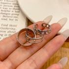 Set Of 3: Alloy Ring (assorted Designs) 01# - Set Of 3 - Silver - One Size