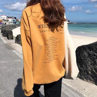 Printed Pocket Front Long-sleeve Sweater