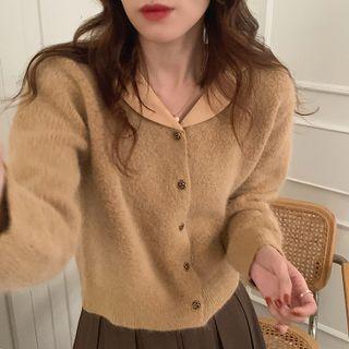 Fluffy Knit Jacket / A-line Skirt