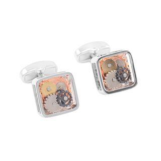 Fashion High-end Mechanical Gear Cufflinks Silver - One Size