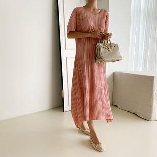 Long Accordion-pleat Dress