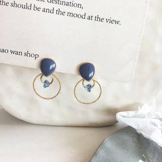 Faux Crystal Hoop Drop Earring