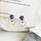 Faux Crystal Hoop Drop Earring