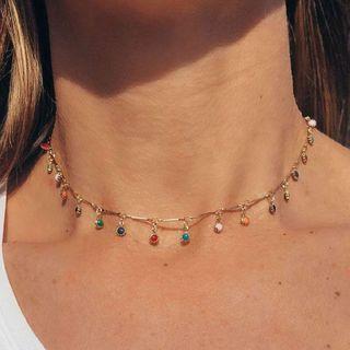Fringed Choker 1 Pc - Multicolor - One Size