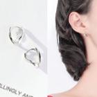 925 Sterling Silver Irregular Hoop Earring 1 Pair - As Shown In Figure - One Size