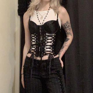Spaghetti-strap Cut-out Corset Top