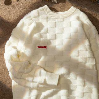 Lettering Textured Sweater