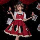 Wide Strap Poker Print Midi A-line Lolita Dress