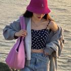 Plain Hooded Jacket / Floral Camisole