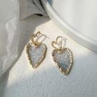 Alloy Glitter Irregular Heart Dangle Earring 1 Pair - 925 Silver - Stud Earrings - One Size