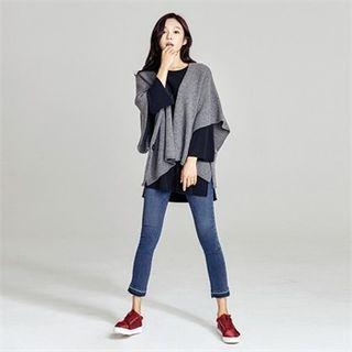 Wool Blend Knit Cape