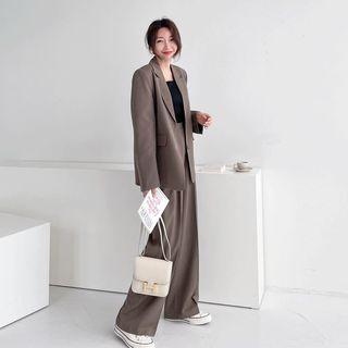 Set: Single Breasted Jacket + Pleated Dress Pants