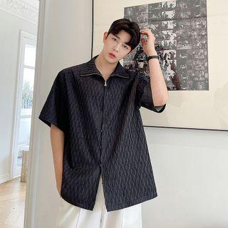 Short-sleeve Zipped Shirt