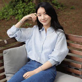 Loose-fit Linen Stripe Shirt