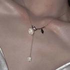 Faux Pearl Floral Necklace