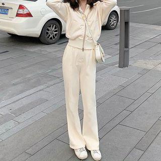 Hooded Zip-up Jacket / Boot-cut Pants