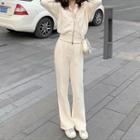 Hooded Zip-up Jacket / Boot-cut Pants