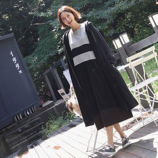 Zip-up Cotton Longline Hoodie