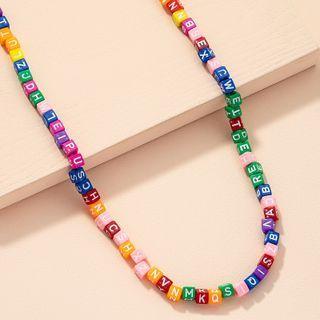 Lettering Cube Necklace X535 - Lettering Cube - Green & Blue & Purple - One Size