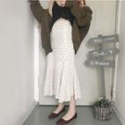 Plain Knit Camisole Top / Floral Midi-skirt