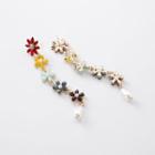 Faux Pearl Alloy Flower Earring 1 Pair - As Shown In Figure - One Size