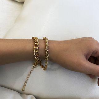 Set: Alloy Chunky Chain Bracelet