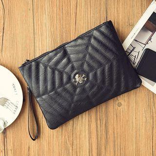 Studded Faux-leather Clutch Bag