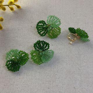 Leaf Faux Crystal Earring
