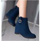 Belted Hidden Wedge Ankle Boots