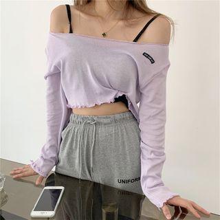 Plain Camisole / Off-shoulder Long-sleeve T-shirt