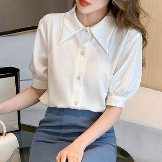 Puff Short-sleeve Chiffon Shirt