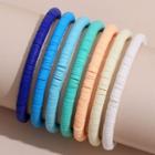 Soft Clay Bracelet Ab329 - Blue & Green & Yellow - One Size