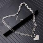 Heart Necklace Jw - Heart - Silver - One Size