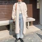 Single-breasted Faux Shearling Midi Coat