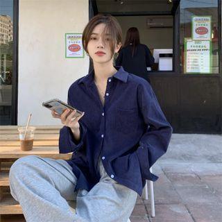Polo-neck Corduroy Shirt