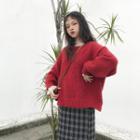 Dotted Long-sleeve See Through Top / Plain Sweater