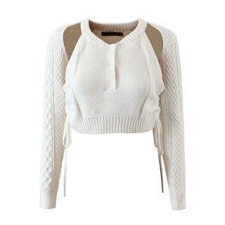 Drawstring Cut-out Sweater