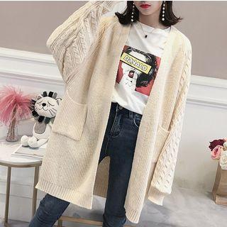 Rib-knit Panel Cardigan