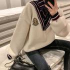 Mock Two-piece Fleece Pullover White - One Size