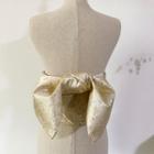 Traditional Japanese Floral Print Sash Gold - One Size