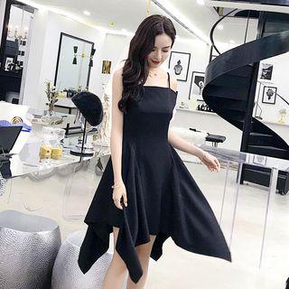 Off Shoulder Strappy A-line Midi Dress