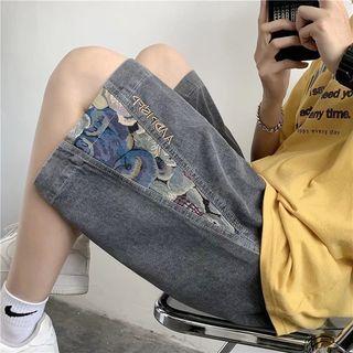 Bear Panel Denim Shorts