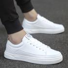 Contrast Trim Faux-leather Sneakers