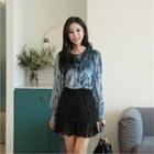 Round-neck Pleated Blouse