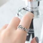 Letter Open Ring Adjustable - Silver - One Size