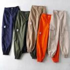 High-waist Cargo Drawcord Loose-fit Pants