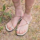 Toe-loop Genuine-suede Gladiator Sandals