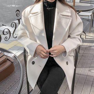Handmade Wool Blend Short Reefer Coat