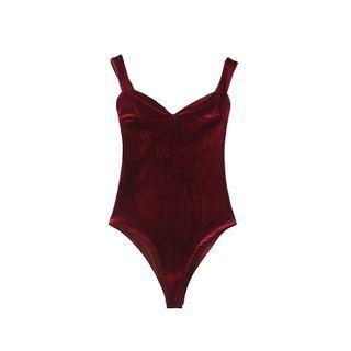 Sleeveless Velvet Playsuit